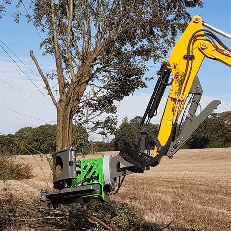 tree shear attachment for mini excavator|tree cutting attachments for excavators.